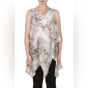 Silk Ruffle Asymmetrical Flowy Blouse Top Women’s size L